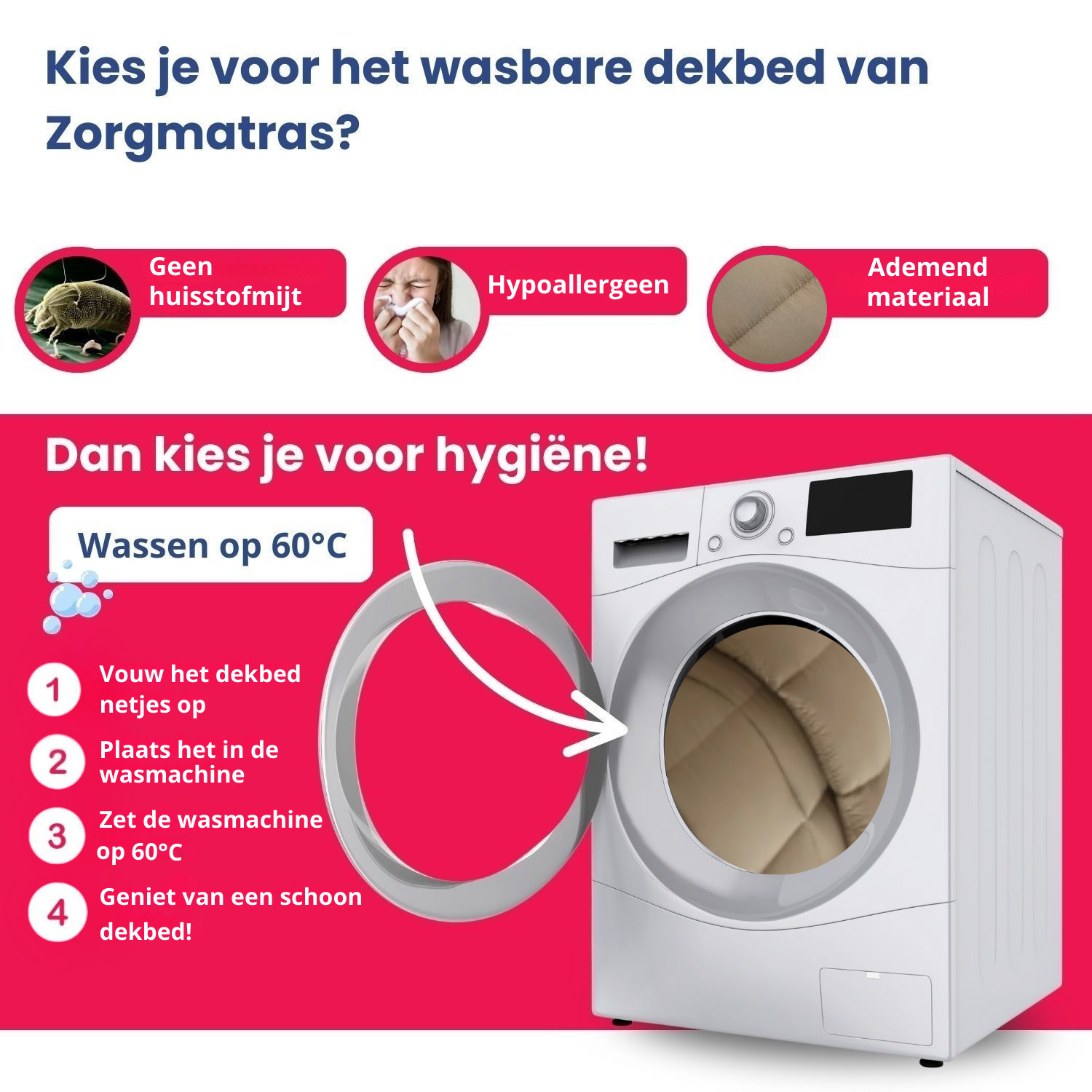 Dekbed wassen op 60 graden, kies voor hygiene