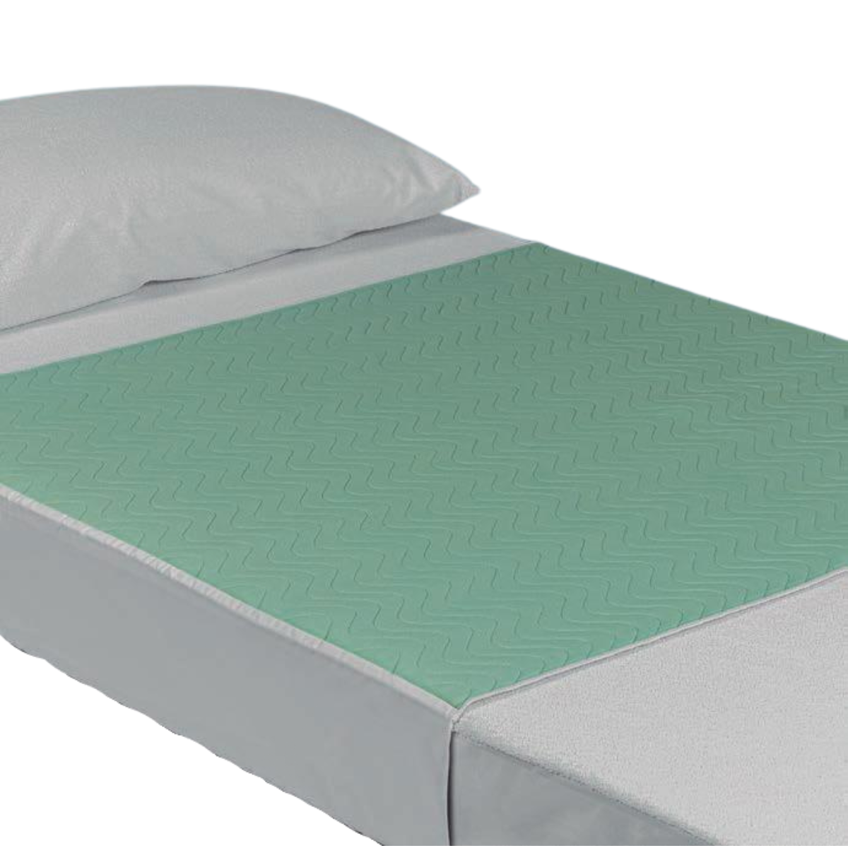 Groene absorberende onderlegger voor bescherming van het bed